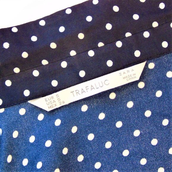 Zara Trafaluc Polka Dot Long Sleeve Shirt - Picture 9 of 9